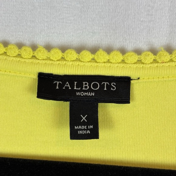 Talbots Neon Yellow Womens Shift Boho Cut Out Embroidered Summer Dress Size X‎ - Picture 5 of 14